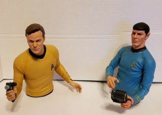 Star Trek Spock And Captain Kirk Vinyl Bust Banks