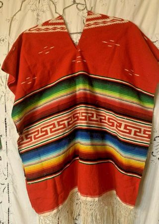 Vintage Poncho,  Falsa Blanket Sarape Clint Eastwood Style Mexican Poncho