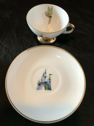 Disneyland Tinker Bell Castle Mini Tea Cup and Saucer 2 pc.  Vintage 60s Japan 2