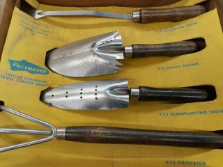 Vintage Pacemaker Garden Tool 4pc Set Triple Chrome.  Made By Hall Industries Usa
