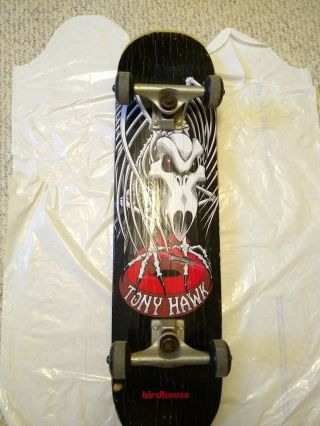 Vintage Tony Hawk Birdhouse Falcon Skateboard Deck Black Bird Skull Skeleton