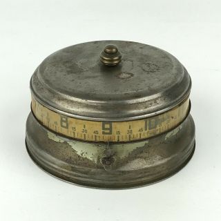 Vintage Tape Measure Novelty Alarm Clock W/ Rotating Drum Top,  Parts Restoration