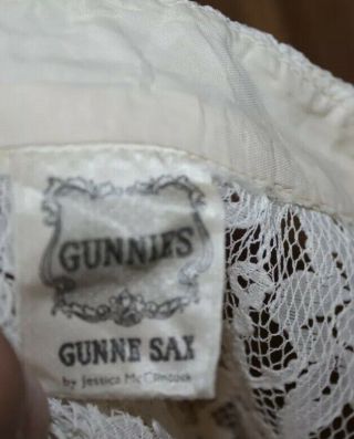 Vtg Gunne Sax Gunnies Lace Sheer Midi Pencil Skirt Ivory 25 