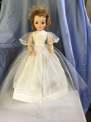 Vintage Cissy Doll Queen Bride Dress Slip Crown