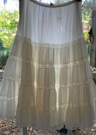 Vintage Nylon Double Layer Nylon Lace Petticoat Slip White Lace Small Barbizon