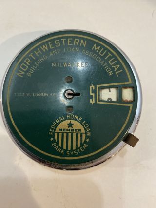 Vintage Adv Northwestern Mutual Milwaukee Wi Add - A - Coin Promotional Bank - No Key
