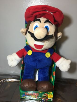 Vintage Nintendo 1997 Talking Mario Plush Stuffed Toy