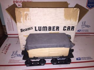 Vintage Jim Beam Train Decanter Lumber Car 1986 Jersey & Western Railway