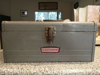 Vintage Craftsman Metal Tool Box 65013 With Tray Crown Logo Toolbox