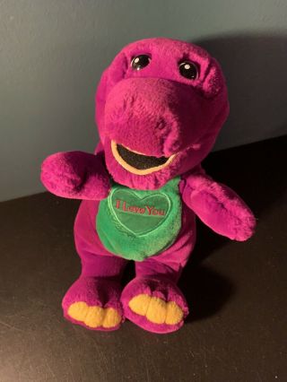Vintage Singing Barney Dinosaur Plush Sing " I Love You Song " 10 In.