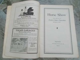 Vtg 1922 Big E Eastern States Exposition Springfield Ma Mass Horse Show Program