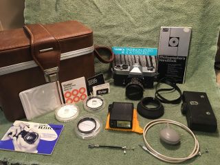 Vintage 35 Mm Yashica Tl - Electro Camera With Hard Case & Accessories