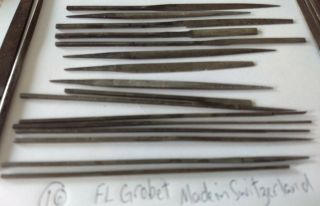 30 VINTAGE F.  L.  Grobet,  Vallorbe Swiss Made files and others.  Heller. 2