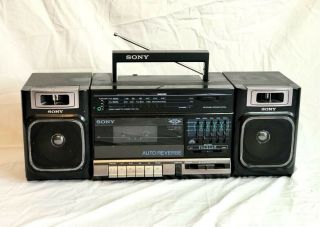 Vintage Sony Cfs1010 Boombox Tape Recorder Portable Radio With Power Cord.