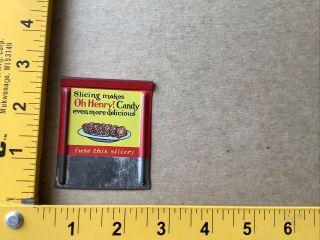 VINTAGE OH HENRY 1950’s Tin Candy Slicer Advertising Oh Henry Candy 3