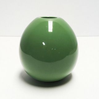 Vintage Haeger Orb Ball Round Vase Green