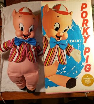 1964 Porky Pig Mattel Talking Pull String (mute) Doll