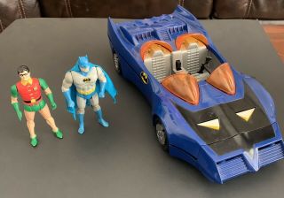 Vintage 1984 Kenner Dc Powers Batman,  Robin,  And Batmobile