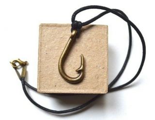 Necklace Fish Hook - Bronze Pendant - For Men And Women - Vintage Style Handmade