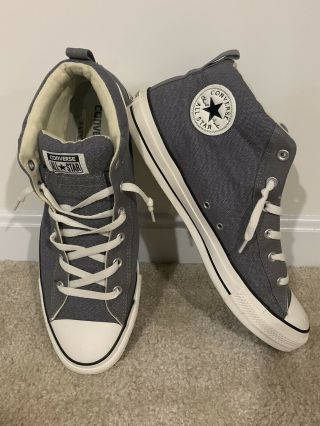 Mens Converse Chuck Taylor All Star Vintage Style Gray High Top Sneaker - Sz 13