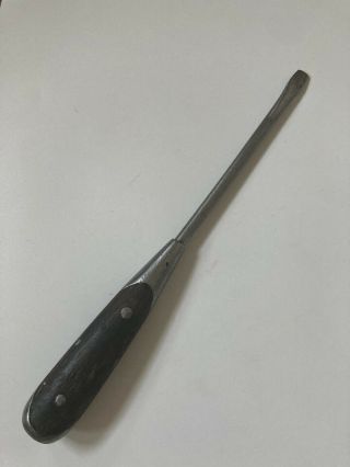 Vintage Stiletto 11” Slotted Screwdriver Perfect Handle Wood Handle Pat 