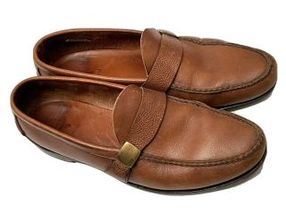 Vtg 1990s Polo Ralph Lauren Brown Leather Slip - On Loafers Sz 13 Rrl