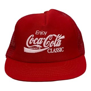 Vintage Enjoy Coca - Cola Classic Red Mesh Snapback Trucker Hat Cap