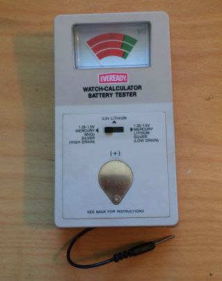 Vintage Eveready Watch Calculator Battery Tester No.  W40