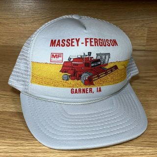 Vintage Massey Ferguson Mesh Snapback Trucker Hat / Farm Cap Mf Tractor
