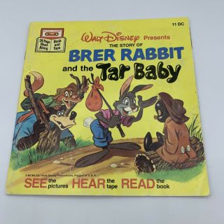 Vintage Walt Disney Brer Rabbit And Tar Baby Read - Along The Book 1972 Paperback