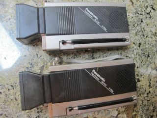 Pair Vintage Panasonic B&w Tv Tr - 1030p Portable Ac/dc 4 - Way They Turn On