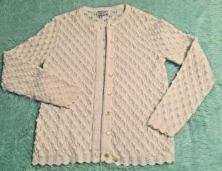 Vintage British Vogue Wintuk Cardigan Button Front Sweater 100 Acrylic S/m
