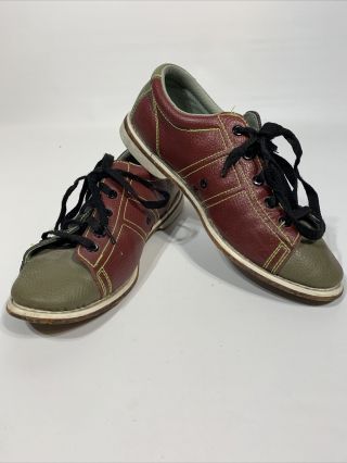 Vintage Rental Bowling Shoes Red Black Leather Women’s 7 Exc
