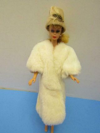 Vintage 11 1/2 " Doll Factory Made Fully Lined Fur Coat With Hat And Boots 1960 