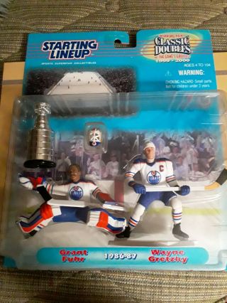 1999 - 2000 Starting Lineup Classic Hockey Grant Fuhr & Wayne Gretzky Stanley Cup