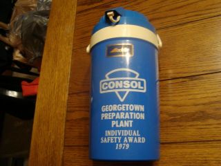 Vintage Consol Coal Mining 1979 Blue Aladdin Thermos - Georgetown Safety Award