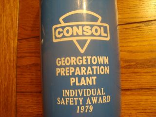 Vintage Consol Coal Mining 1979 Blue Aladdin Thermos - Georgetown Safety Award 2