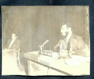 Revolution Leader Fidel Castro Tv Network Appeareance Cuba 1959 Vtg Photo Y 143
