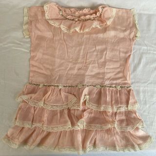 Vintage Antique 20’s Girls Short Dress Long Shirt Size 8 Pink Prairie Victorian