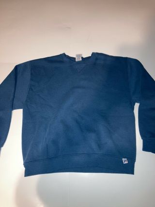 Men’s Vintage Russell Athletic Blank Light Blue Crewneck Sweatshirt Size M