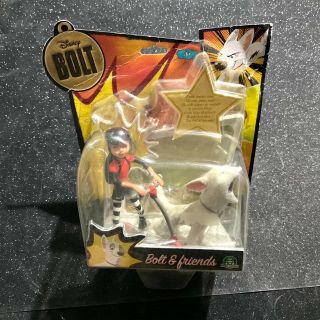 Disney Bolt And Friends Puppy Bolt And Penny - Action Figure Old Stock Nib