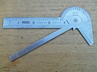 Craftsman Tool Vtg 9 - 4026 Machinist Protractor Square Drill Point Gauge Usa