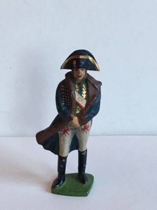 Vintage Lead Metal Toy Soldier Napoleon French Emporer Greatcoat Bicorne Hat