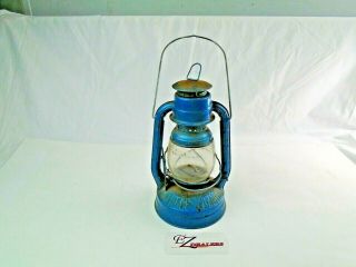 Vintage Dietz Little Wizard Lantern Embossed Globe Blue Ny Usa Loc - Nob 11h