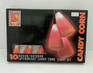 Vintage 1996 Halloween Candy Corn 10 Piece Decorative Indoor/outdoor Light Set