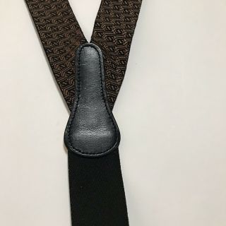 Vintage Coach Suspenders Coach Braces Leather Button On Black Tan Y Back Pattern