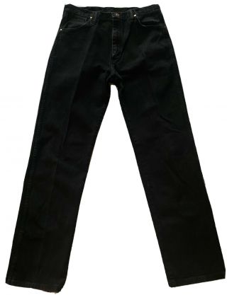 Vintage - Made In Usa - Wrangler Straight Leg Black Jeans Men Size 34x34