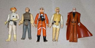 Luke X2,  Obi - Wan Kenobi,  Lobot,  Cloud Car Pilot - Vintage Kenner Star Wars