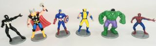 7 Greenbrier Avenger Figures 3 " Iron Man Wolverine Spiderman Thor Cap America &