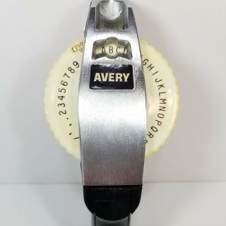 Avery Label Maker 3/8 " 1/2 " Black Chrome Heavy Duty Office Vintage
